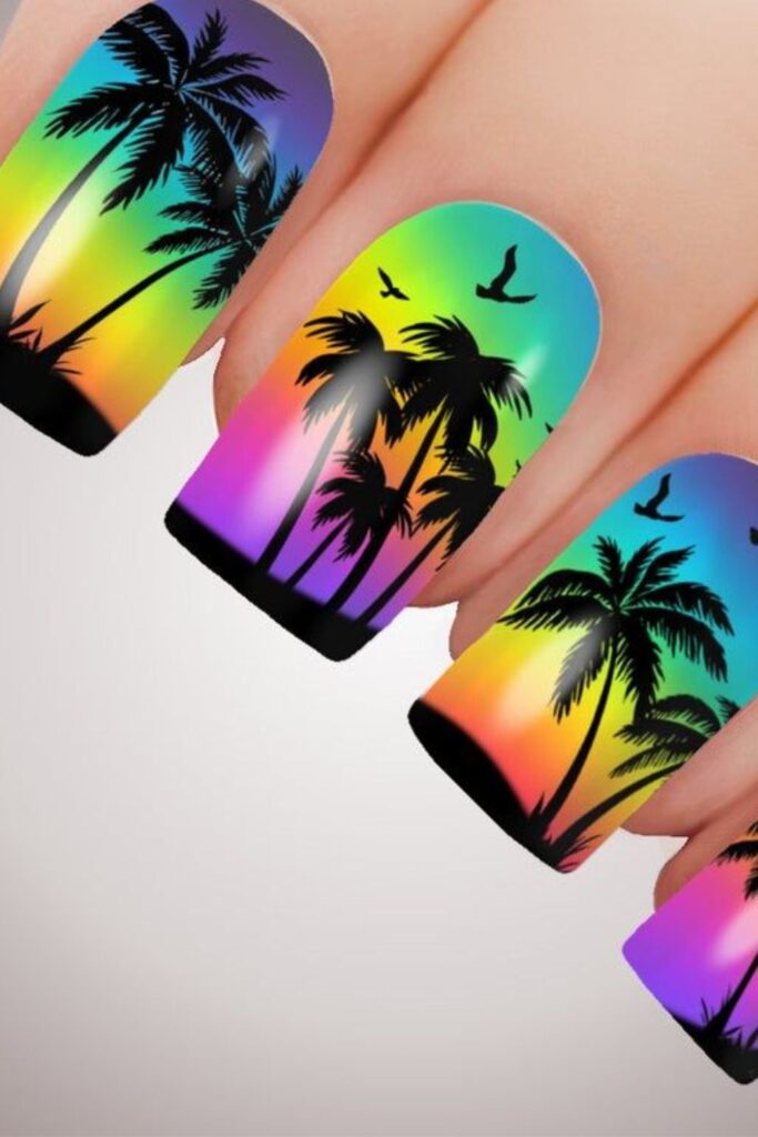 33 Tropische Nageldesigns für den Sommer