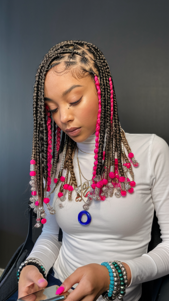30 Knotless Braids Frisuren: Ideen mit Locken, Farbe & Perlen für den Sommer